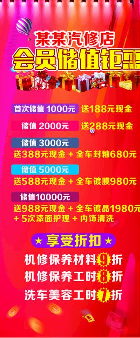 会员充值展架