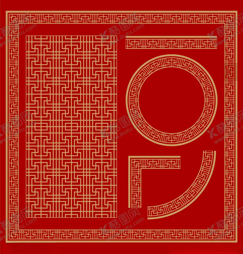 编号：35557602270933006311【酷图网】源文件下载-中国古典花边边框矢量元素
