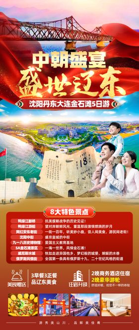 中朝盛宴盛世辽东旅游海报