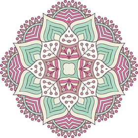 彩色复古花纹png免抠图杂