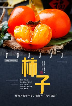 柿子水果活动海报素材