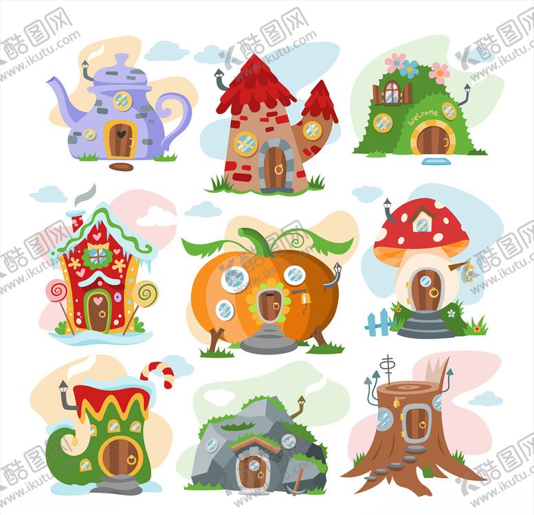 编号：80901809281116127256【酷图网】源文件下载-房屋插画