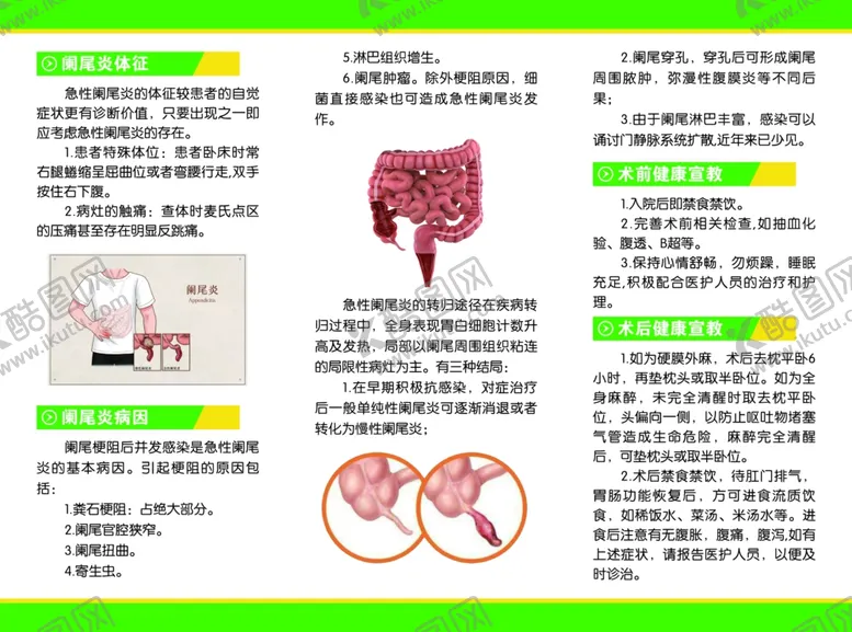 编号：67417802111647529187【酷图网】源文件下载-阑尾炎教育宣讲三折页