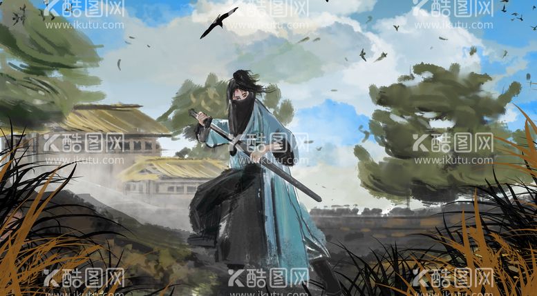 编号：24736910091247155178【酷图网】源文件下载-手绘古风插画背景图片