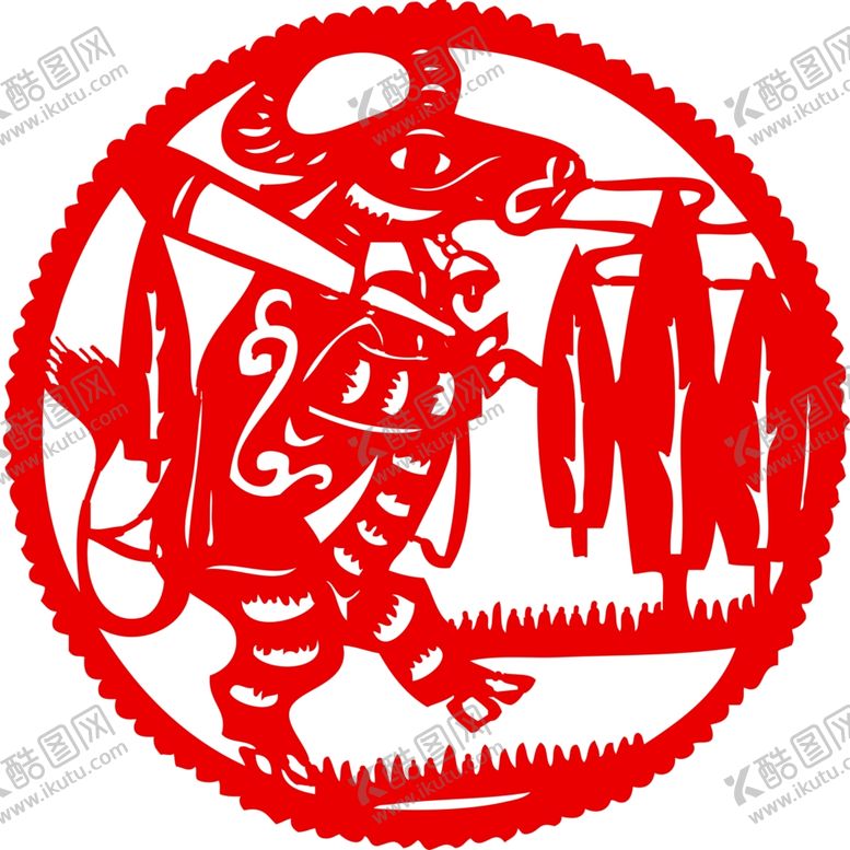 编号：96325905032230395387【酷图网】源文件下载-生肖牛剪纸