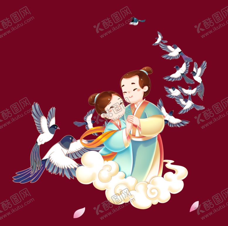 编号：39502302070647594281【酷图网】源文件下载-手绘牛郎织女