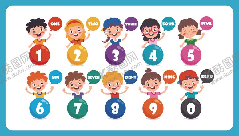 编号：90312309292228558523【酷图网】源文件下载-儿童数字与头像组合图案