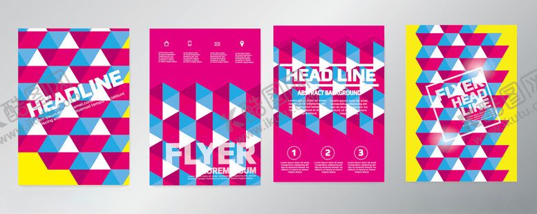 编号：86537404010359224157【酷图网】源文件下载-多彩几何图案宣传海报