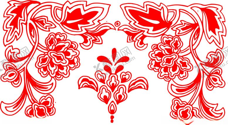 编号：98701204161517517980【酷图网】源文件下载-中式传统红色花卉装饰图案