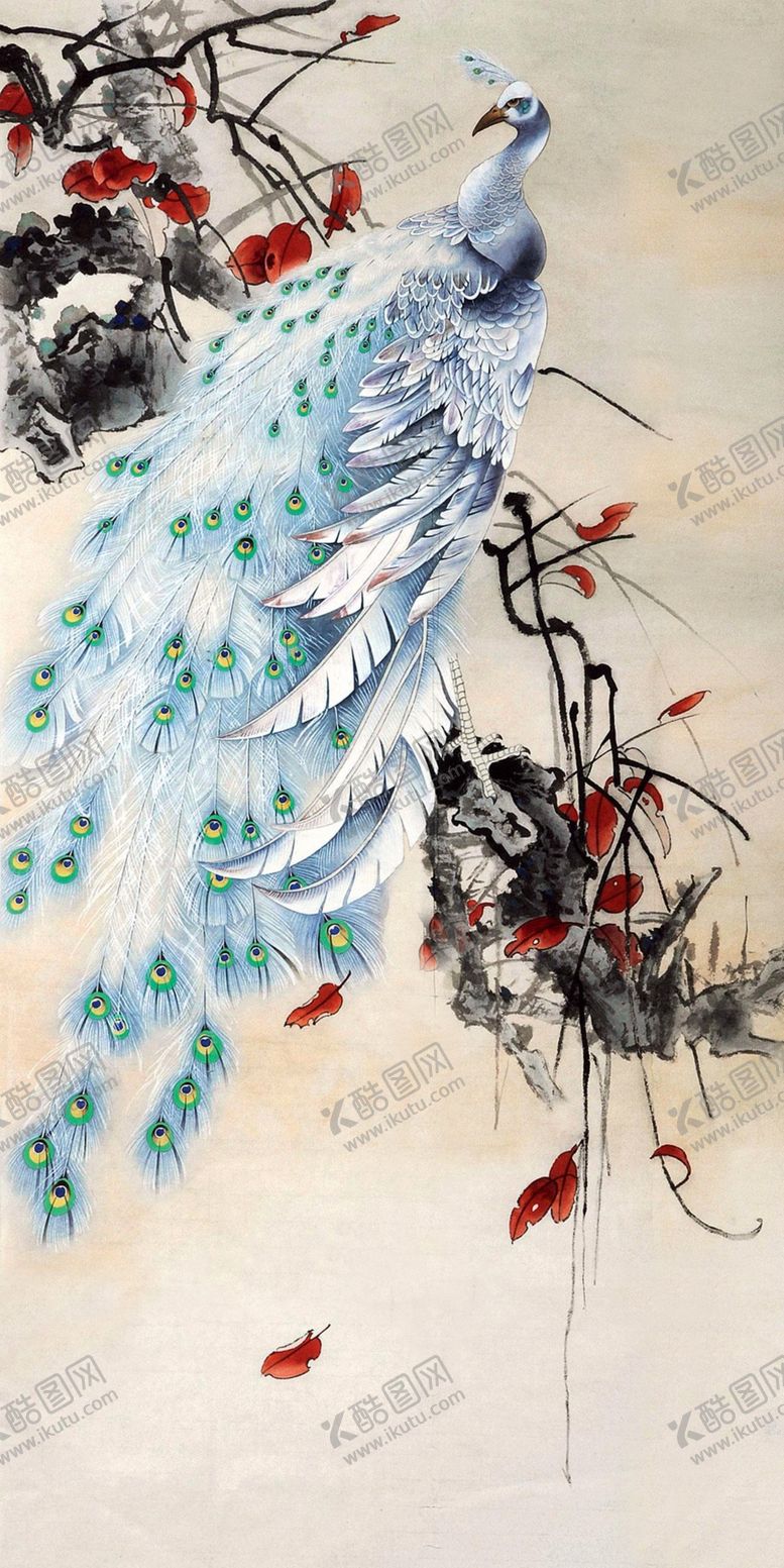 编号：30805707020618387836【酷图网】源文件下载-工笔画孔雀