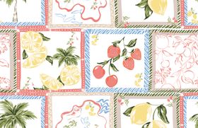 多彩水果花卉图案背景