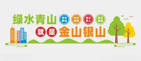 绿水青山文化墙背景环境保护生态环境