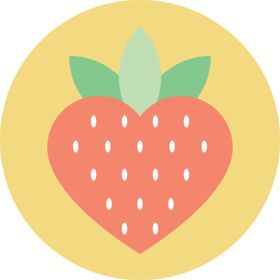 草莓爱心图标