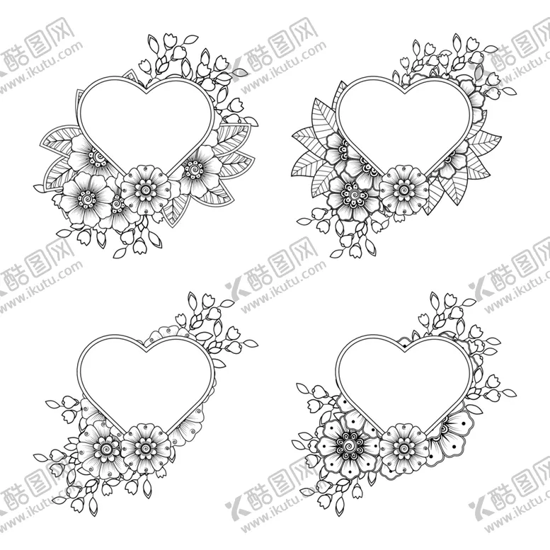 编号：04123810060951358305【酷图网】源文件下载-白描装饰花纹  