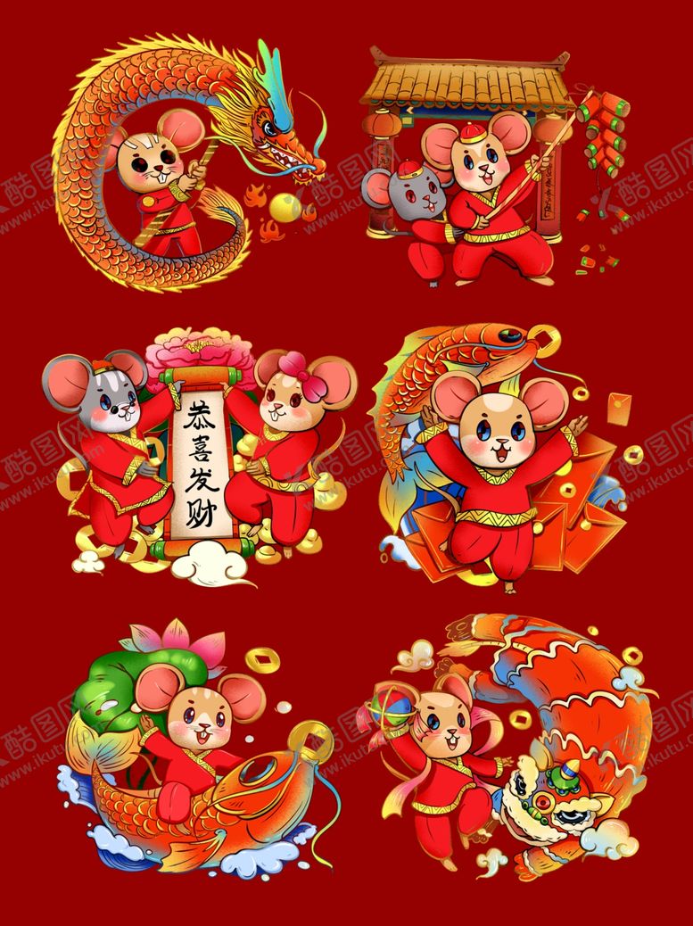 编号：71452410260150283880【酷图网】源文件下载-福鼠系列稿套图