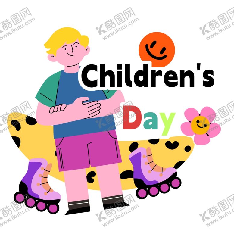编号：60133804301215021139【酷图网】源文件下载-扁平风线条六一儿童节小男孩