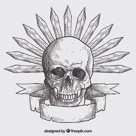 手工绘制头骨剑