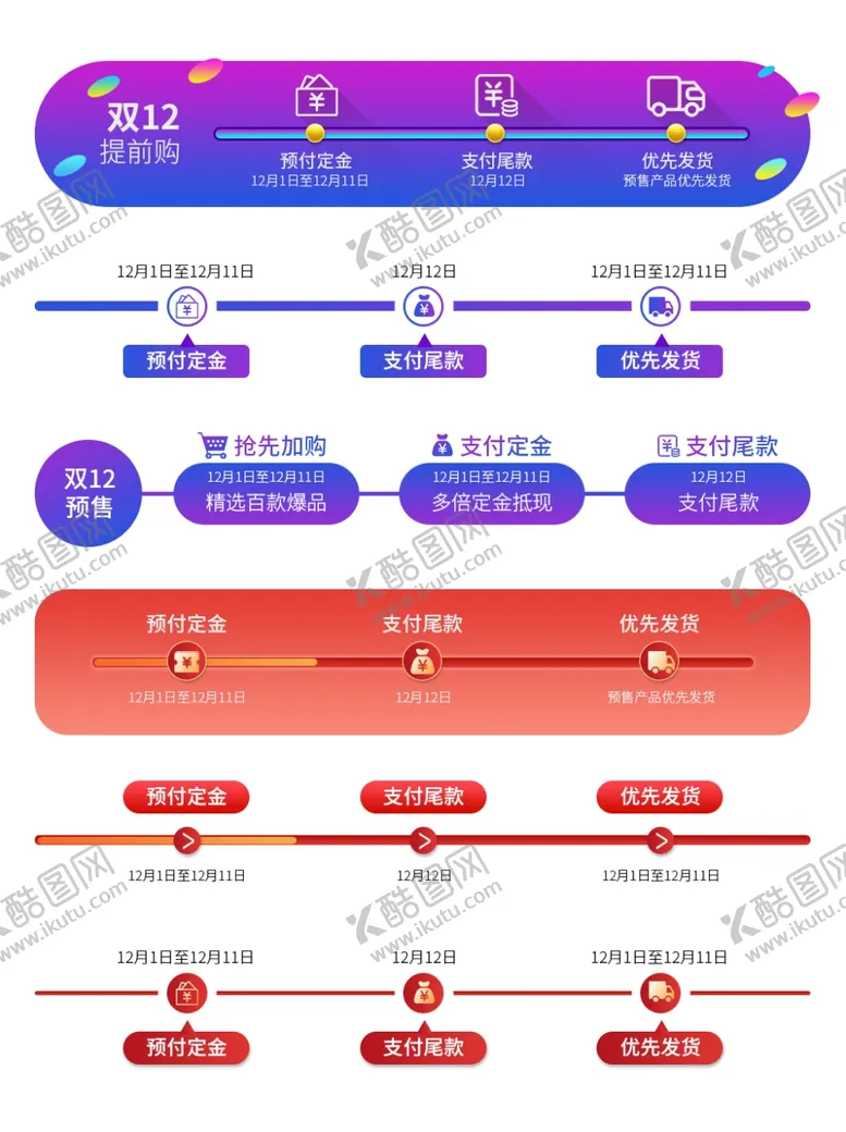 编号：39881504152053176095【酷图网】源文件下载-双12购物攻略进度条-促销标签