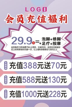 会员充值福利促销广告促销海报