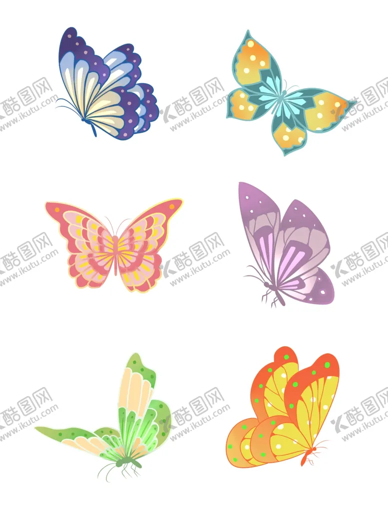 编号：83802404140230038153【酷图网】源文件下载-展翅蝴蝶卡通插画