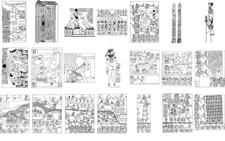 编号：15801511141704472470【酷图网】源文件下载-线描古埃及人文历史建筑金字塔