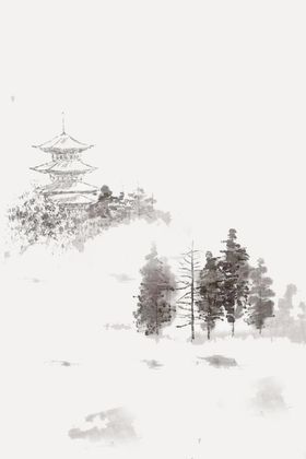 中国风水墨喜庆背景图片竹子梅花莲花