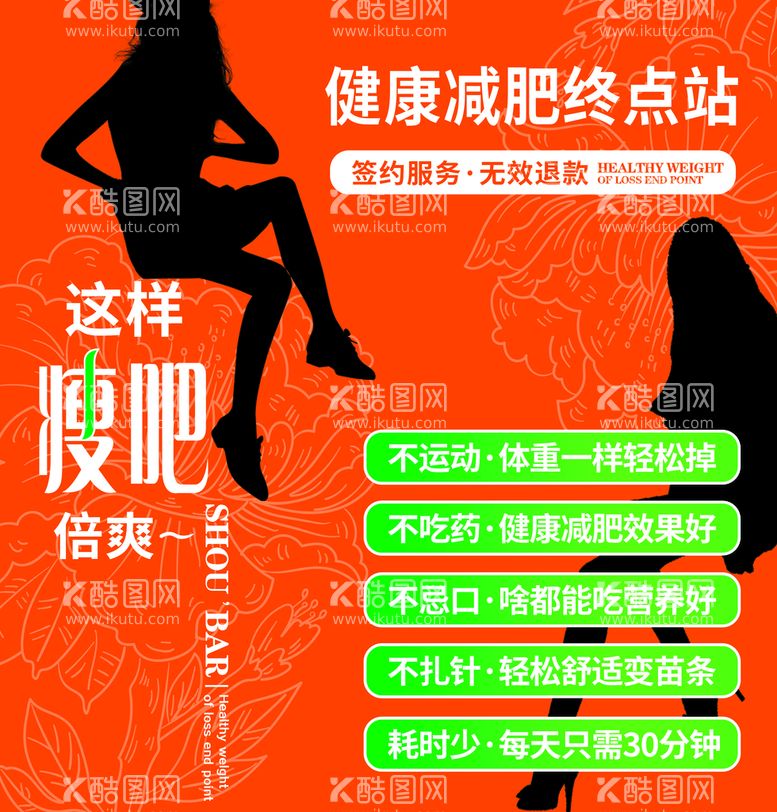 编号：02841509122249434318【酷图网】源文件下载-减肥海报美女剪影瘦吧