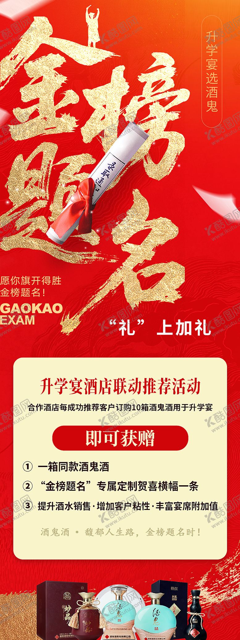 编号：58445106152029534757【酷图网】源文件下载-金榜题名谢师宴活动海报
