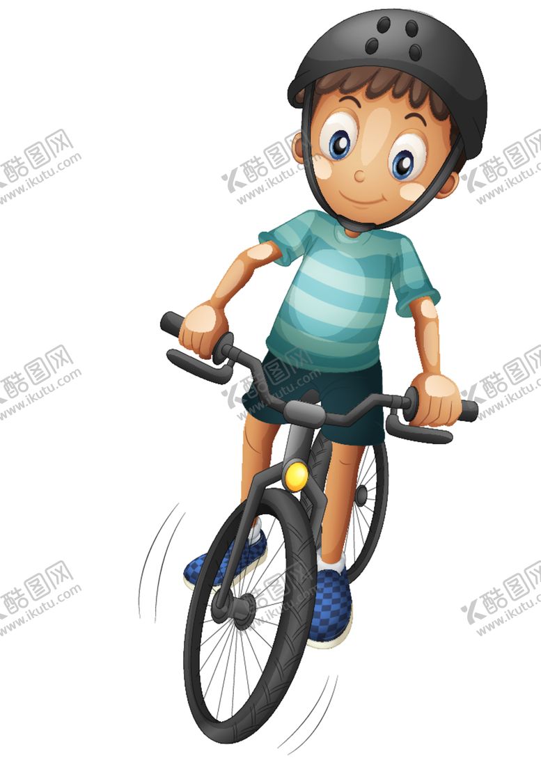 编号：67405912111428356638【酷图网】源文件下载-卡通自行车男孩