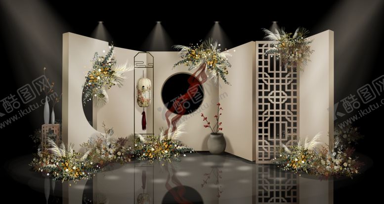 编号：21309709230747267378【酷图网】源文件下载-中式古典屏风装饰摆件