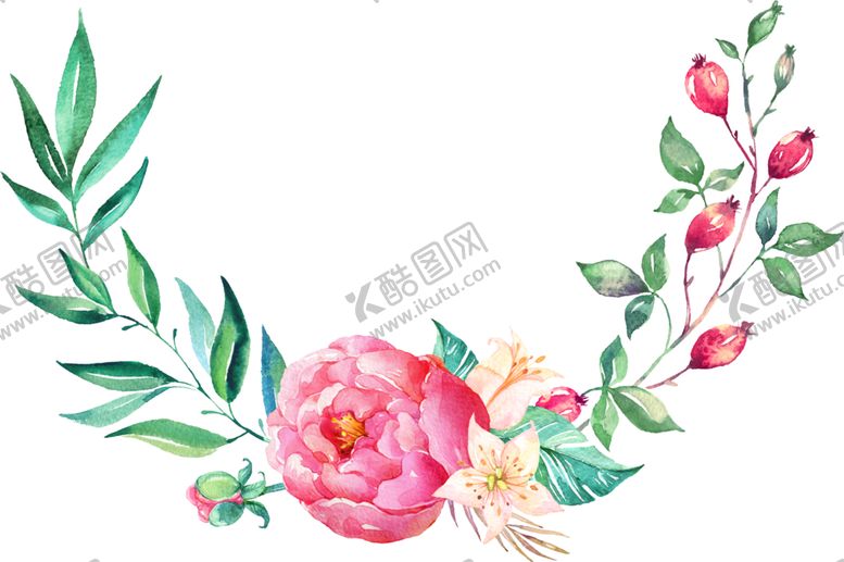 编号：38054409272209163948【酷图网】源文件下载-水彩手绘花卉花朵植物