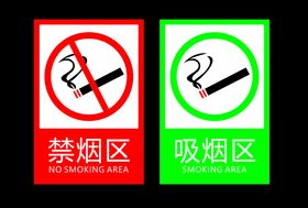 吸烟区与禁烟区标识