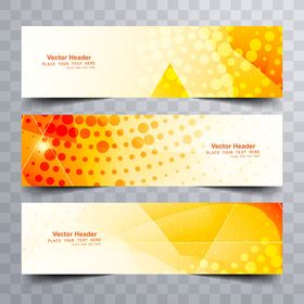 黄色几何图案横幅设计