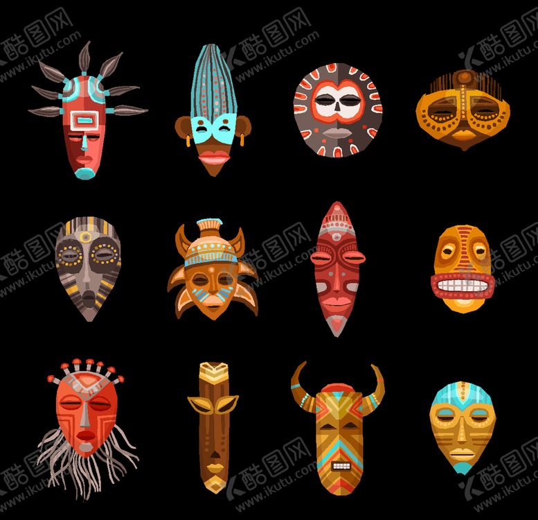 编号：45240110180901531415【酷图网】源文件下载-非洲面具