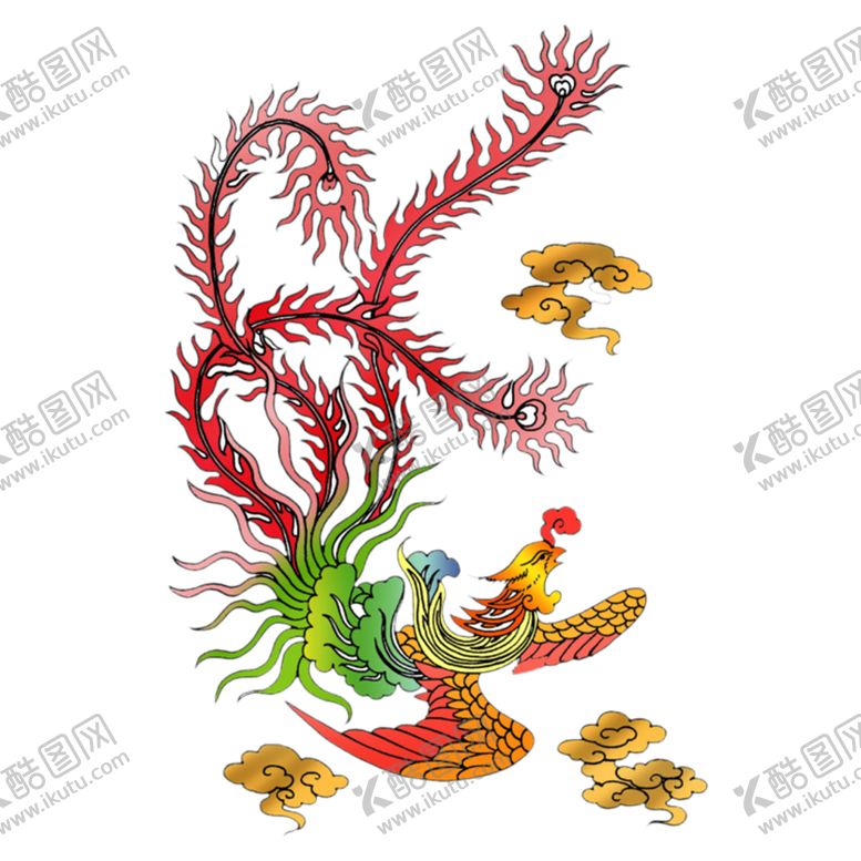 编号：77178105092143367248【酷图网】源文件下载-手绘水彩凤凰