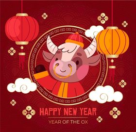 牛新年展板背景