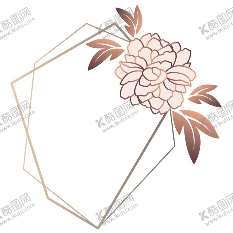 编号：63630601141205267563【酷图网】源文件下载-金色边框植物花环