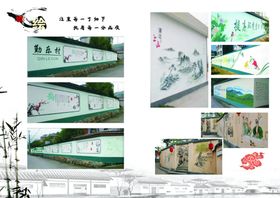 中国风山水墙绘