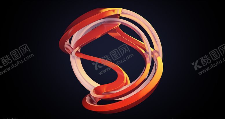 编号：50189005180244433011【酷图网】源文件下载-C4D模抽象圆形苹果皮对称