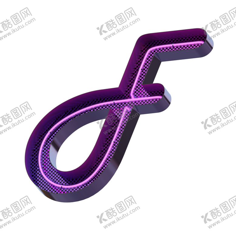 编号：75439609190947591058【酷图网】源文件下载-高清立体紫色霓虹灯字母元素