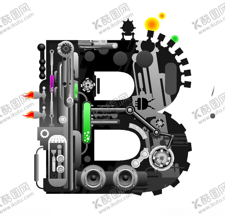 编号：61447910300927221419【酷图网】源文件下载-创意机械科技字母