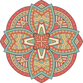 彩色复古花纹