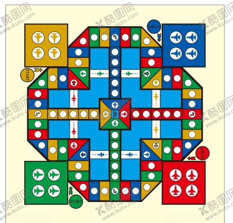 编号：92719209150758026838【酷图网】源文件下载-矢量飞行棋棋盘