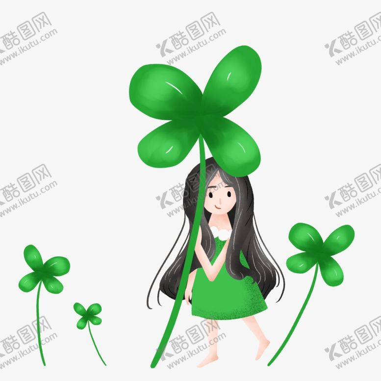 编号：13752301251051023925【酷图网】源文件下载-四叶草小女孩