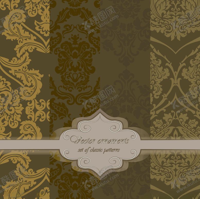 编号：63903112221429013478【酷图网】源文件下载-复古华丽花纹装饰图案