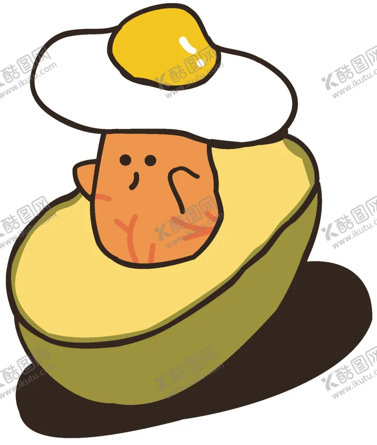 编号：17456106251403239557【酷图网】源文件下载-牛油果鸡蛋裁片