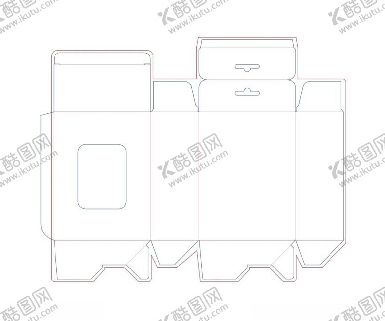 编号：58507502160007572172【酷图网】源文件下载-吊孔开窗自锁底包装盒