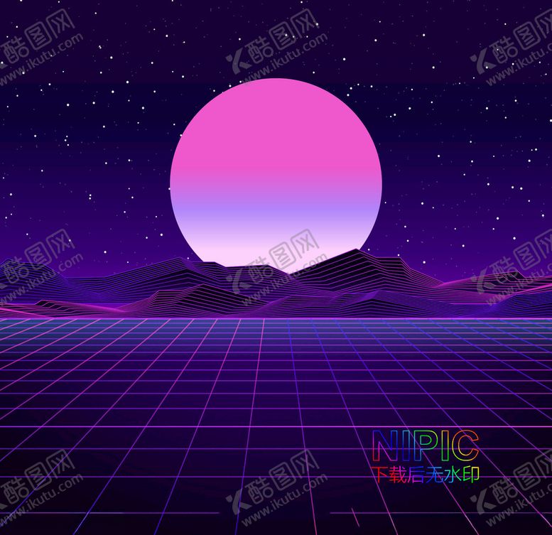 编号：64487804091714472519【酷图网】源文件下载-霓虹月亮