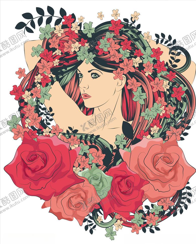 编号：81226609150043398476【酷图网】源文件下载-秀发女郎