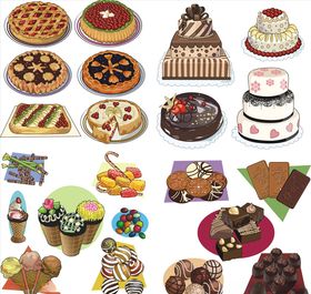 矢量蛋糕糕点